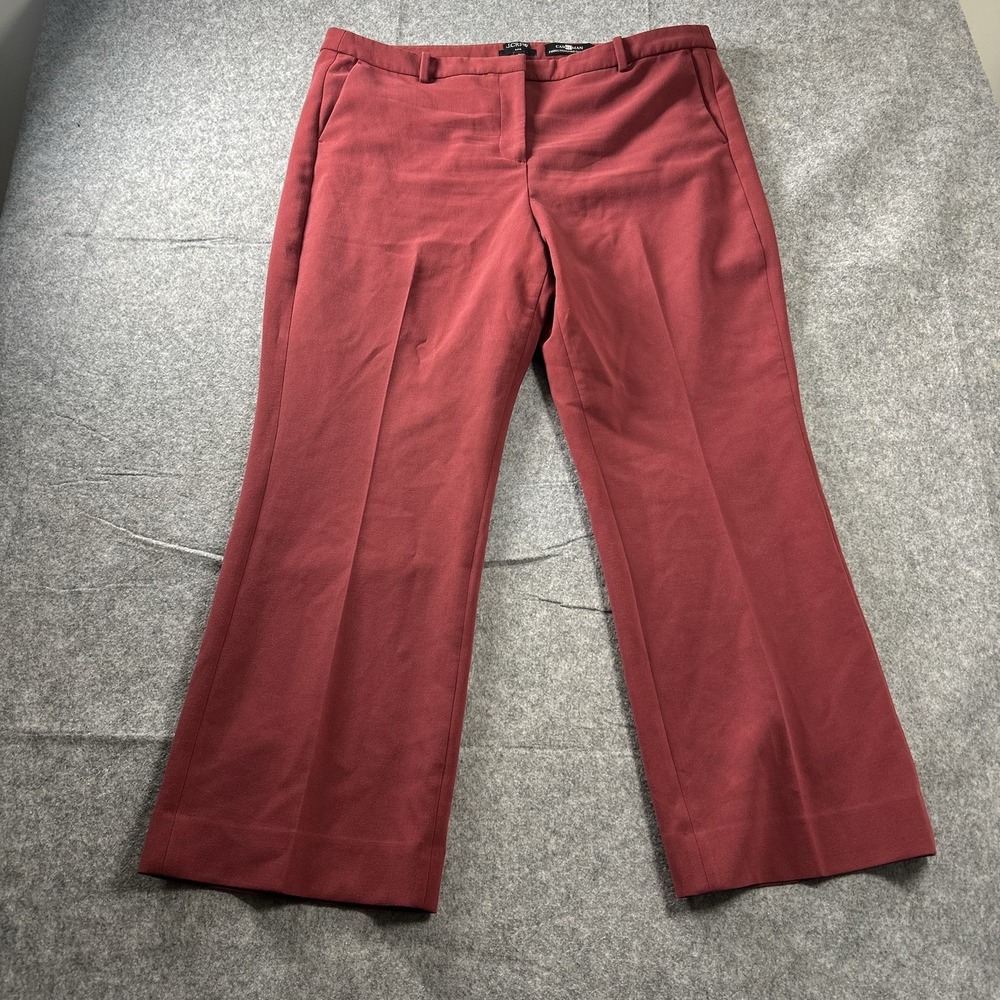 J Crew Kaya Pants Women's 16 Crimson Rose Straight Leg Career Business